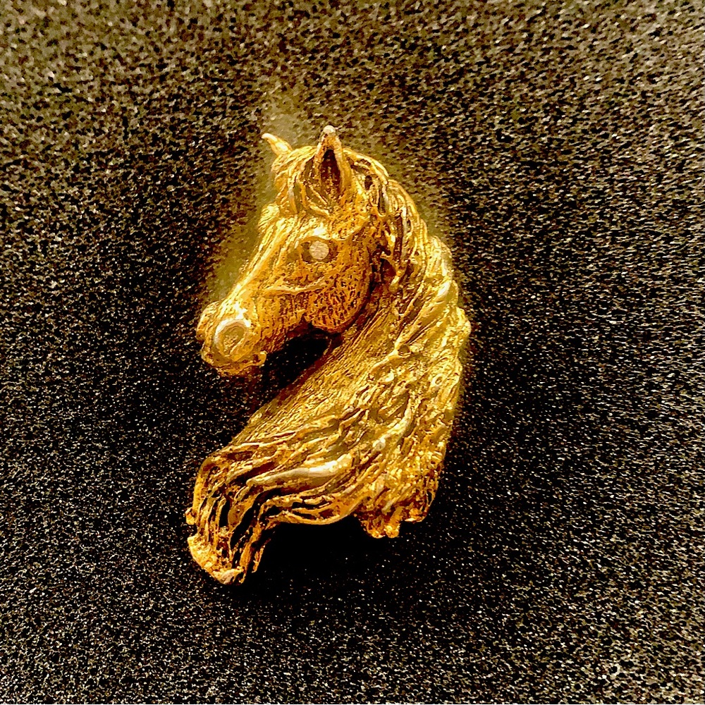 Stallion, head brooch